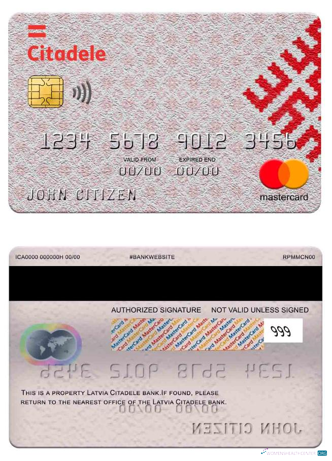 Download Latvia Citadele bank mastercard Photoshop template